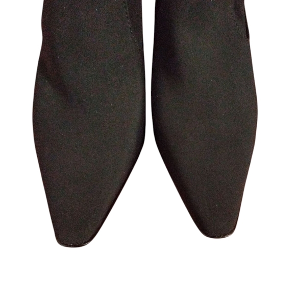 Donald J. Pliner Black Knee High Black Heeled Boots Black Nylon Sock Boots 6.5 - Picture 3 of 11